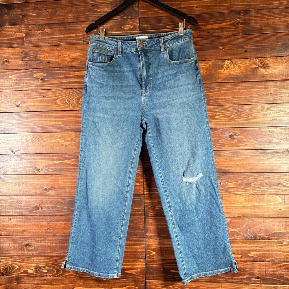Oliver Logan Addington Jeans 32 Vintage Worn Wide Leg Crop Distressed Denim